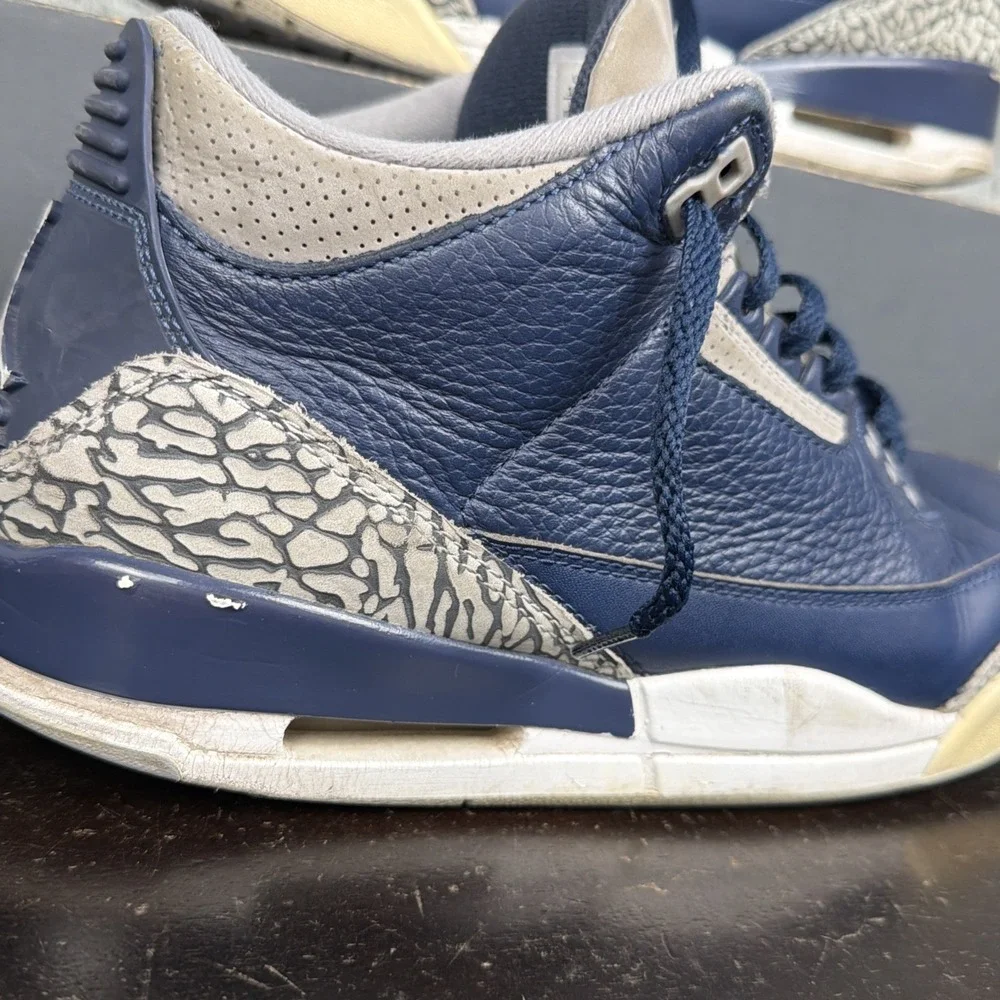 Jordan 3 Retro Mens 10.5 Georgetown Hoyas (2021) CT8532-401 Midnight Navy White